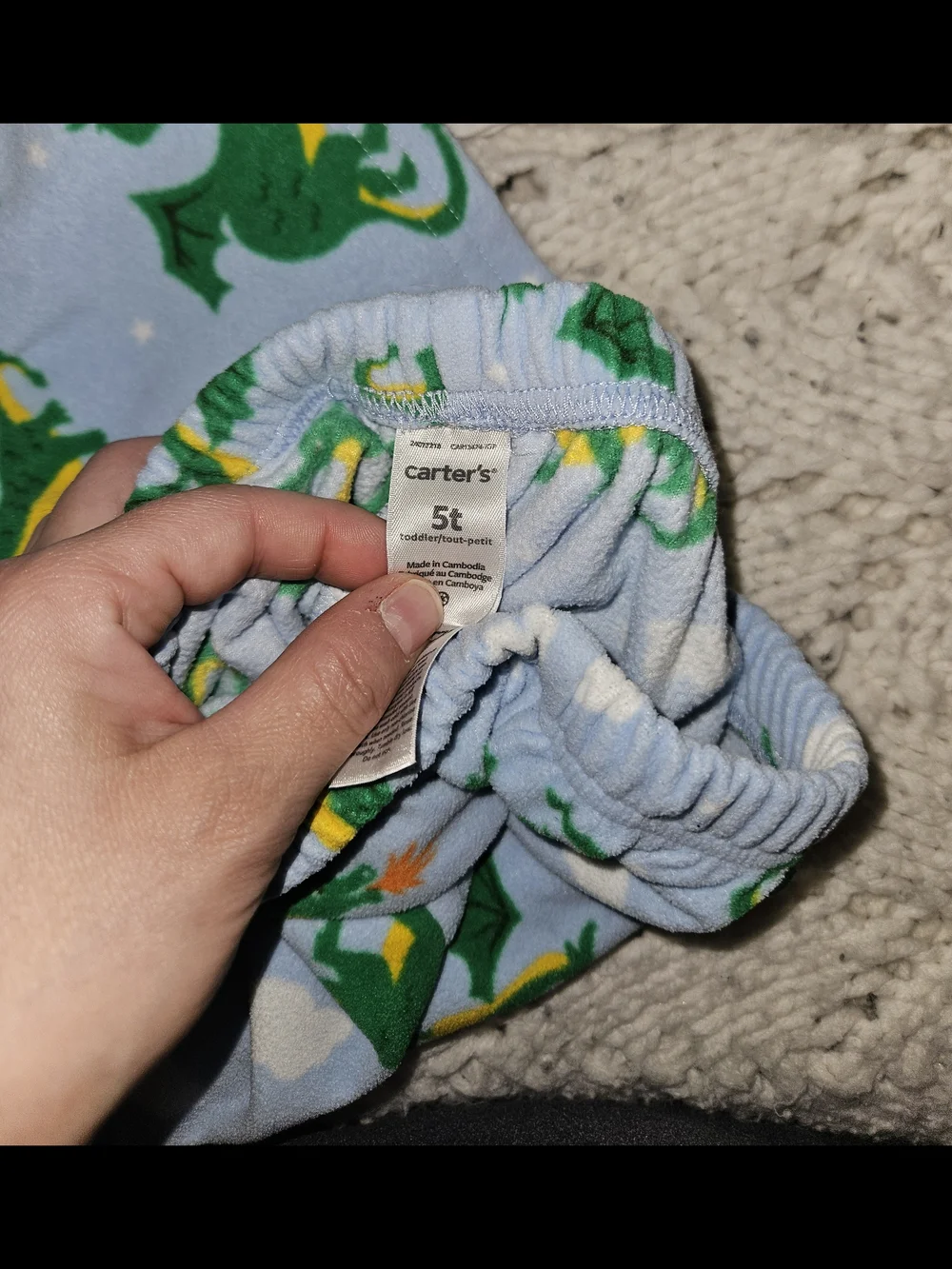 Carter's White and Light Blue Dragon 'Beware Morning Breath' Pajama Set